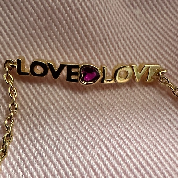 NWT Kate Spade Women’s Gold Bracelet with Pink Heart Charm - Picture 5 of 7